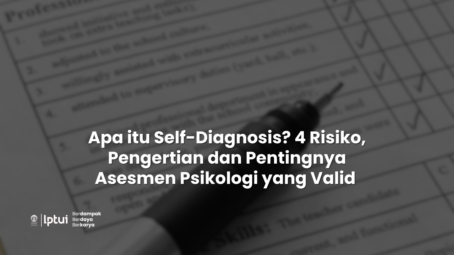 Self-Diagnosis
